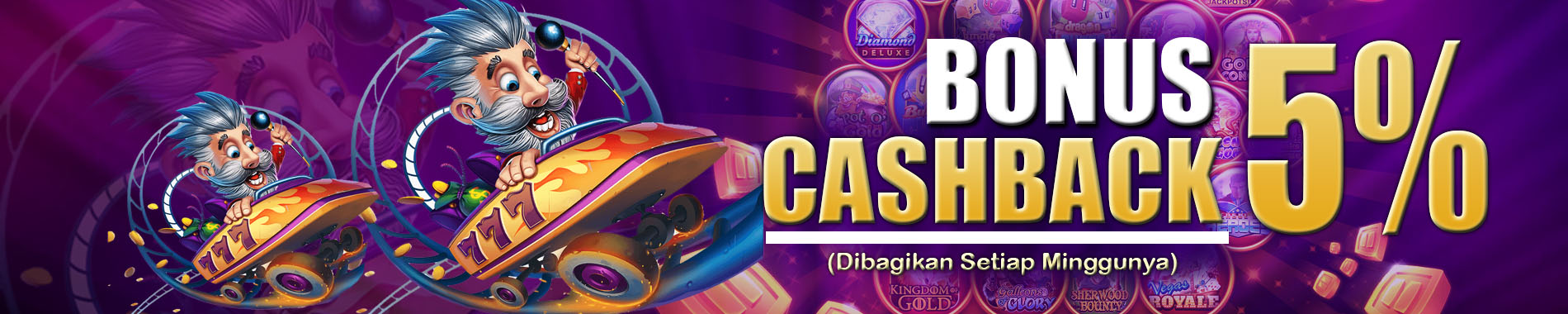 BONUS CASHBACK MINGGUAN 5%